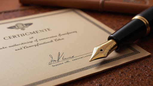 质量认证证书颁发仪式，企业代表接受认证，官方机构人员参与